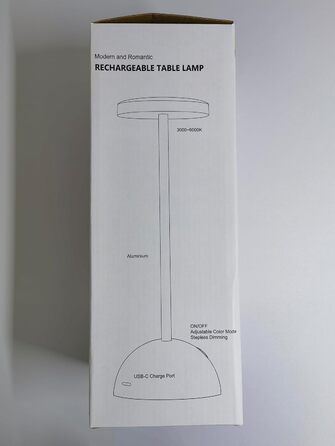 Світлодіодна настільна лампа Hapfish Акумуляторна батарея, 5000 мАг Симпатична настільна лампа Бездротова, з можливістю затемнення