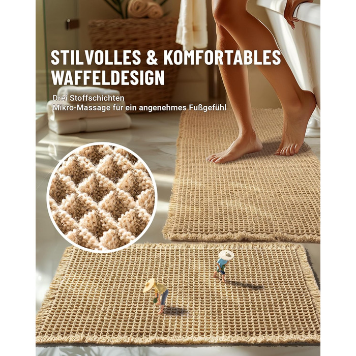 Великий комплект килимків для ванної, комплект килимків для ванної кімнати з 2 предметів, нековзний килимок для ванної, килимок для ванної кімнати в стилі бохо, килимок для душу, що миється, для вітальні, спальні, ванної кімнати, декор для ванної кімнати,