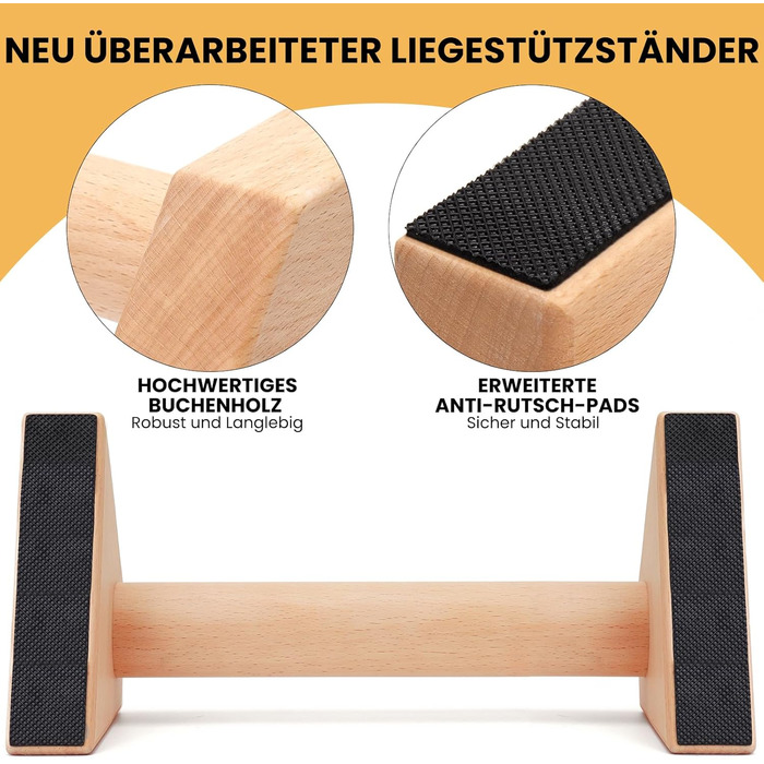 Ручки для віджимань, 2 перекладини для віджимань, дерев&39яні паралелети, ручки для віджимань, що покращують стан суглобів, обладнання для калістеніки, обладнання для домашнього фітнесу, стійка на руках та віджимання, модель S