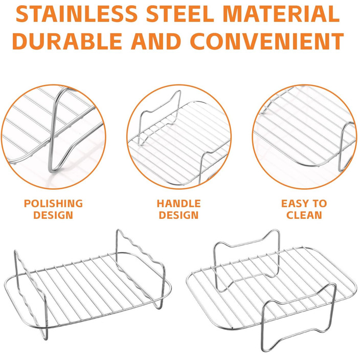 Набір аксесуарів для двозонної фритюрниці з 10 предметів, аксесуари для фритюрниці Ninja Foodi AF400EU AF300EU 7.6L-9.5L та інших двозонних фритюрниць
