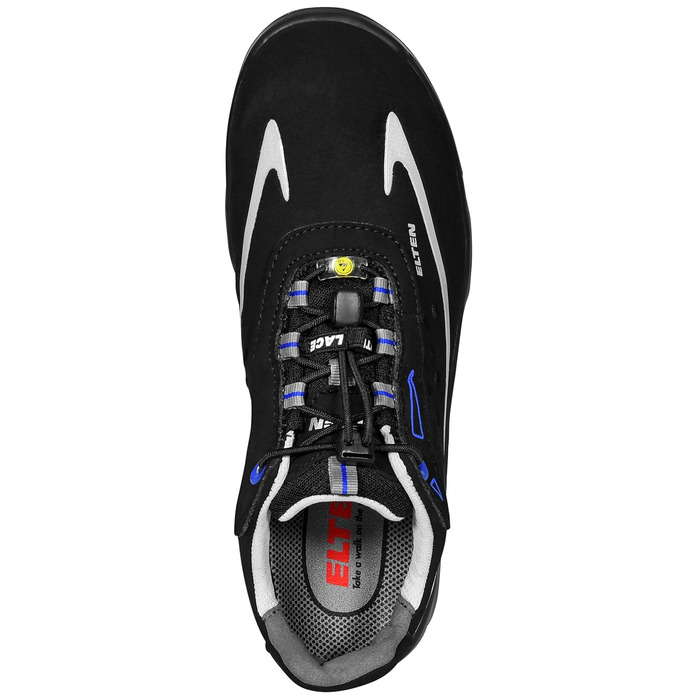 Захисне взуття ELTEN Rusher Low ESD S1, жіноче та чоловіче, текстильне, сталевий піднос, легке, спортивне, розмір 41, чорне, EU 41