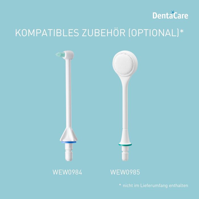 Портативний іригатор для ротової порожнини EW-DJ27-A303, бездротовий душ для рота, резервуар 200 мл, захист IPX7, 4 стандартні насадки, 5 рівнів тиску води, дорожній набір, крижано-блакитний колір, 300