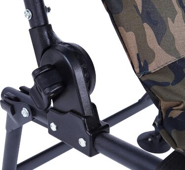 Рибальське крісло XL, вантажопідйомність 150 кг, коропове крісло з підлокітниками, складне, зручне рибальське крісло з підлокітниками та регульованою висотою сидіння (від 42 см до 55 см), кемпінгове крісло з надзвичайно широким сидінням