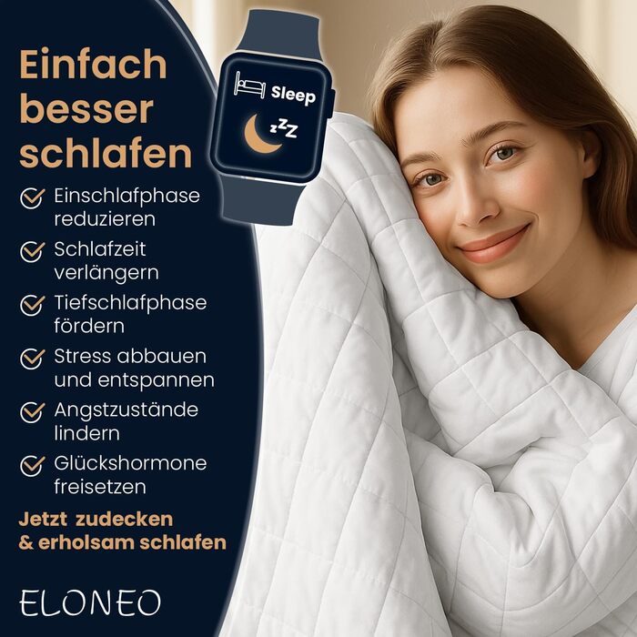 НОВИЙ Обтяжений плед 135x200 см, 11 кг, сертифікований TV та Oeko-Tex, обтяжений плед зі 100 бавовни, плед для релаксації та антистресової терапії, щільний плед для сну 135 x 200 см, 11,0 кілограмів