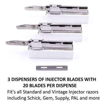 Леза бритви Taconic Shave Injector - Count 60 - підходить для всіх сучасних і вінтажних бритв для інжекторів