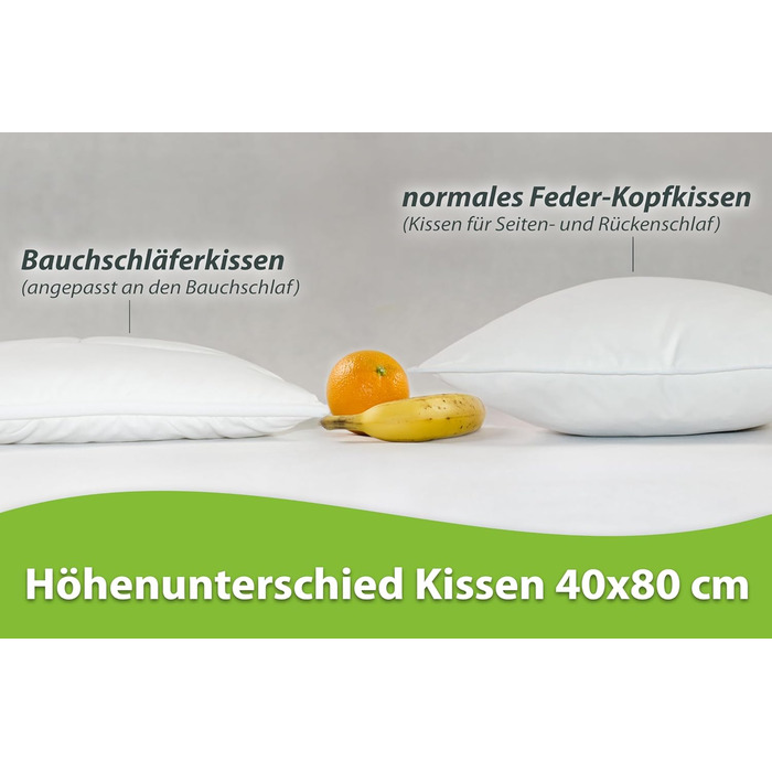 Подушка для сну на животі 40x80 Ергономічна подушка Плоска подушка для сну Бавовняна, яку можна прати 40 x 80 см