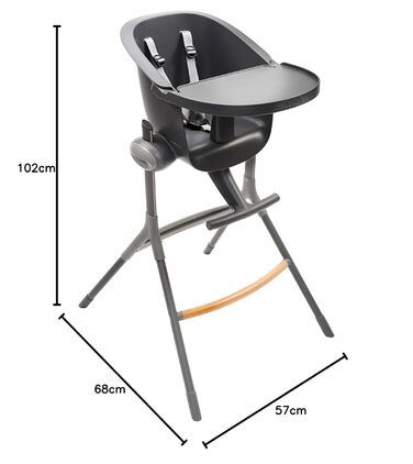 Стільчик для годування вгору-вниз, ергономічний, регульований і знімний піднос, 6-позиційне регулювання висоти, зручний, дизайн, м