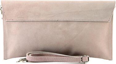 Жіноча замшева шкіряна сумка-клатч через плече T106, вечірня сумка ручної роботи, Італійського кольору, рожево-бежевого кольору, 2 шт.