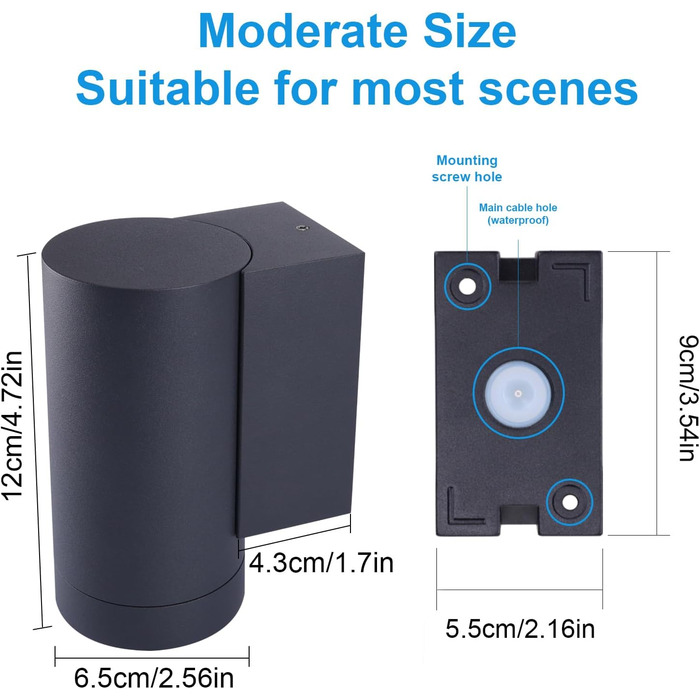 Зовнішній настінний світильник, GU10 Світильник водонепроникний IP65 Зовнішній світильник Зовнішній світильник Настінний алюмінієв