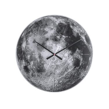 Настінний годинник Karlsson KA5475 Moon, скло, сірий, 60 x 60 см, чорно-білий