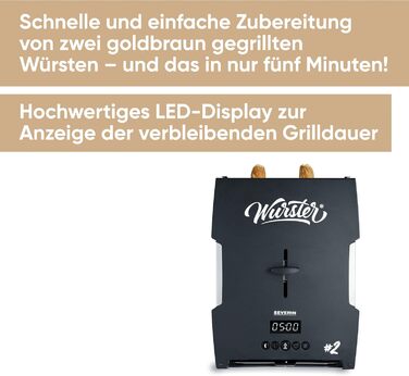 Ідеально підрум'янюються ковбаски одним натисканням кнопки всього за 5 хвилин, без додавання стороннього жиру, в т.ч. дерев'яні щипці, чорні, нержавіюча сталь/пластик, WT 5005 Знімна подушечка для ковбаси