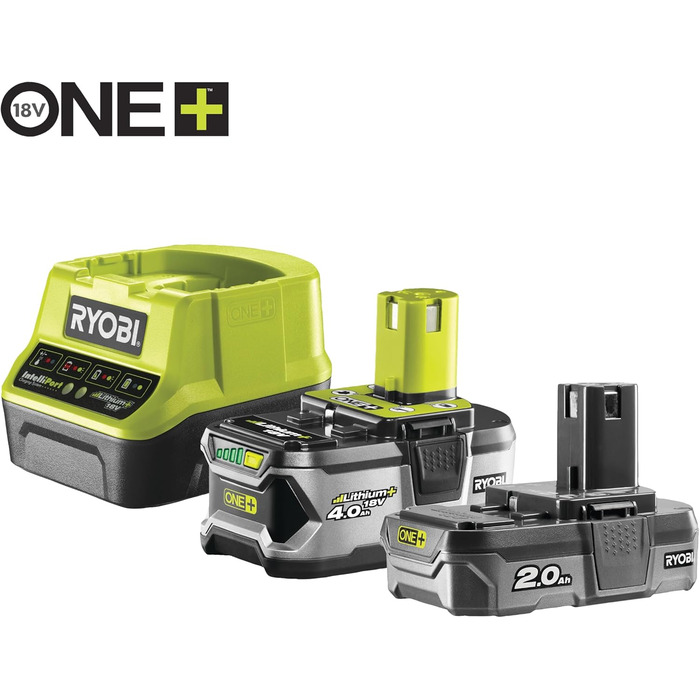 Акумуляторний ударний дриль RYOBI 18 В ONE R18PD2-242S (2-швидкісний редуктор, макс. крутний момент 40 Нм, рівнів крутного моменту