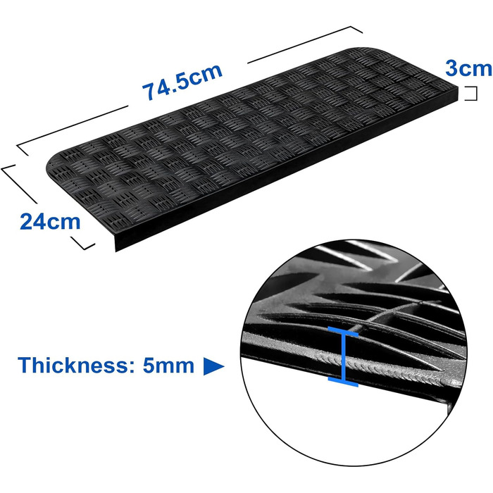 Набір з 5 гумових килимків для сходів протиковзкий килимок для сходів килим для сходів килимок для сходів килим для приміщень відк