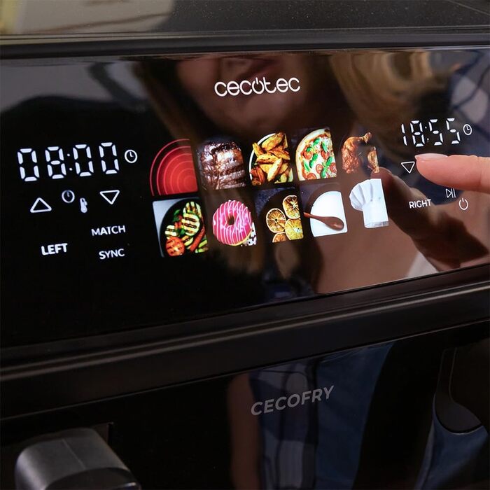 Аерофритюрниця Cecotec Cecofry&Grill Duoheat 10000, 2800 Вт, 10 л, з вікном перегляду, Inox