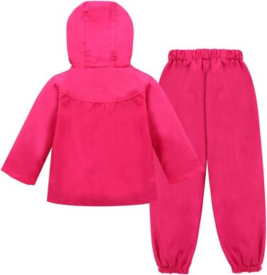 Дитячий плащ для дівчинки, водонепроникний костюм з капюшоном, куртка та штани, комплект одягу з 2 предметів, пурпуровий, 4-5 років
