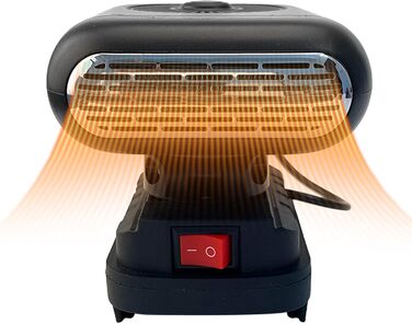 Обігрівач Fafeicy на батарейках, батарейки не входять до комплекту, поворот на 90 градусів, 2 налаштування температури, портативний кімнатний обігрівач з 2 портами USB для BL1830 BL1850 BL1840 BL1845 BL1815 BL1820 BL1860B клас енергоспоживання A