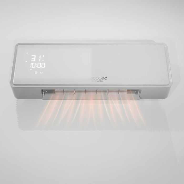 Керамічний настінний обігрівач Cecotec Ready Warm 5310 PowerBox зі світлодіодним дисплеєм та пультом дистанційного керування, 2000 Вт, 3 режими, 24-годинний таймер, коливання, IP23, монтажний комплект, площа покриття 20 м