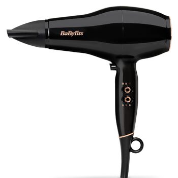 Фен BaByliss Pro Power D5245E EU Потужний (2300 Вт), професійний AC-двигун, іонна технологія проти особливого пушення, 3 температурні та 2 швидкісні режими, чорний