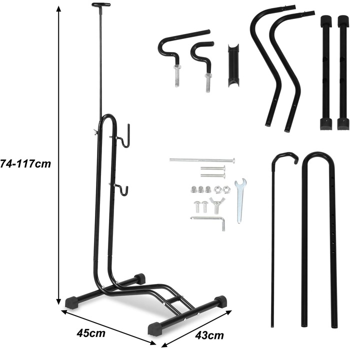 Підлогова стійка для велосипедів Joparri, тримач для велосипеда регулюється по висоті, тримач для велосипеда від 20 до 29 дюймів, для гаража та будинку із захистом рами, 42,5 * 43,5 * 117 підлогова стійка для велосипедів 2