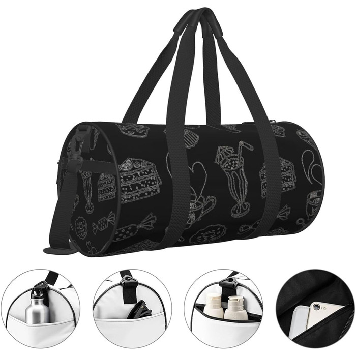 Блискучий та вишуканий візерунок, кругла форма, велика місткість, дорожня сумка, легка та міцна, ідеальний подарунок для походів, відпустки, ділових поїздок та іншого, для чаювання, універсальний розмір