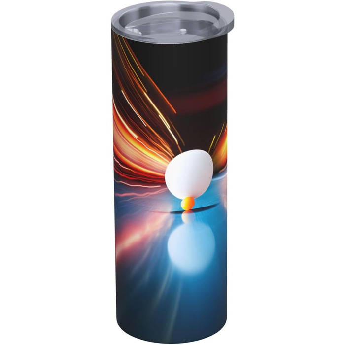 Кухоль з прямою трубочкою, 590 мл, настільний теніс, з принтом, дорожній кухоль, підходить для кемпінгу, офісу та дому