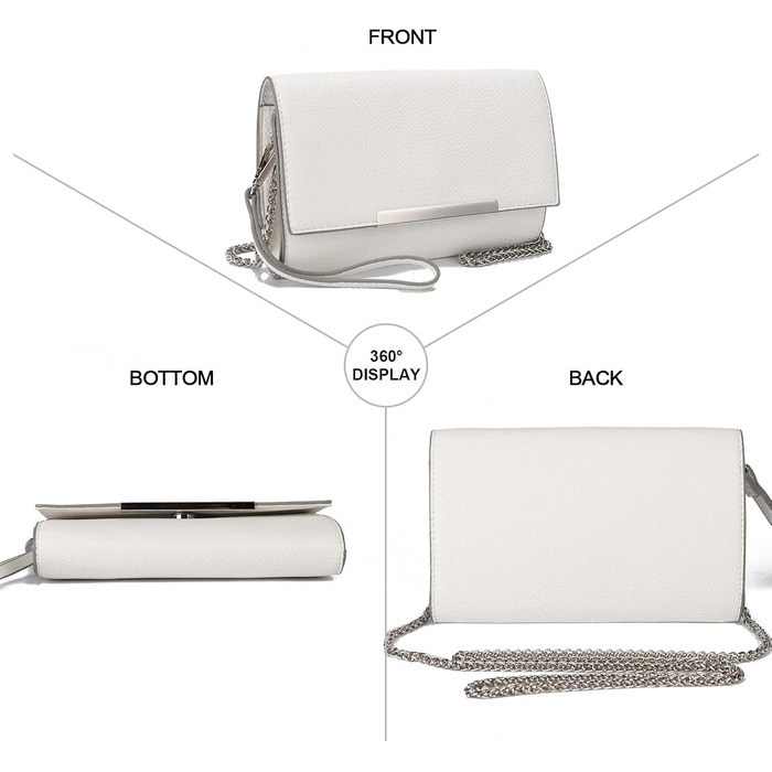 Клатчі AFKOMST для жінок, маленькі сумки через плече та літні солом&39яні пляжні сумки з ланцюжком через плече, білий ПУ