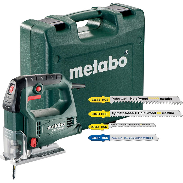Лобзик Metabo STEB 65 Quick з набором полотен з 20 шт. по зеленого/сірого/чорного/червоного кольору, 690920000