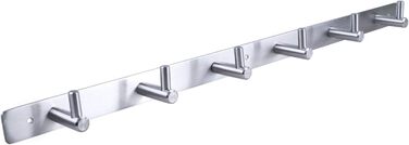 Гачок рейкова вішалка НЕРЖАВІЮЧА СТАЛЬ шліфована Гардеробна рейкова вішалка з гачками 1/4/6/8/10 Настінні гачки Настінна вішалка,