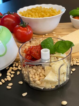 Подрібнювач з USB-портом, міні-кухонний комбайн - Multi-Chopper - Акумуляторна батарея - Crush, Cut & Chop, білий, 3 Seconds Chopper -