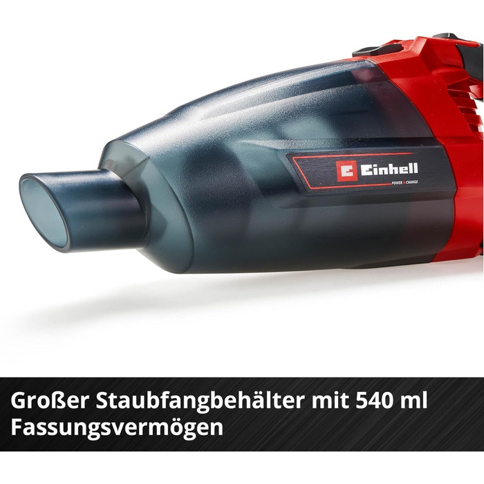 Акумуляторний ручний пилосос Einhell TE-VC 18 Li-Solo Power X-Change (18 В, сила всмоктування 42 мбар, контейнер для пилу 540 мл,