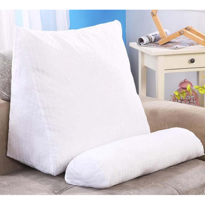 Клиноподібна подушка для читання з регульованою підтримкою шиї та спини, подушка для спинки дивана, ліжка, узголів&39я, подушка для підтримки попереку (сіра)