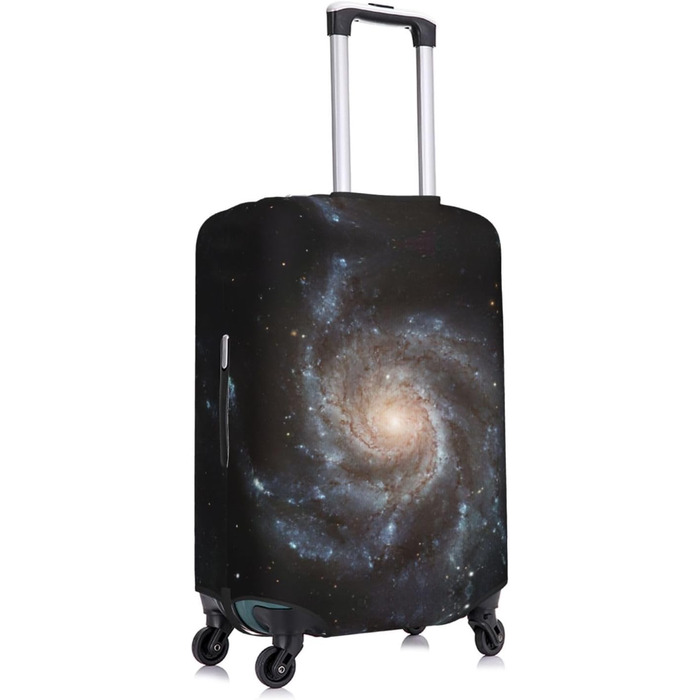 Чохол для багажу Космічна спіраль захисний еластичний чохол-обкладинка для валізи з принтом, чорний, розмір 90