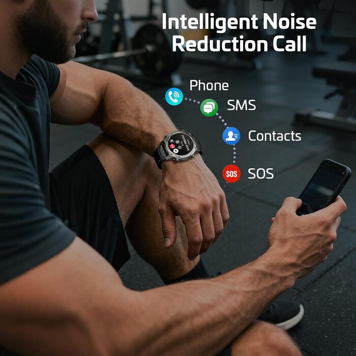 Розумний годинник SOUYIE для чоловіків з GPS, офлайн-картами та 6-супутниковою навігацією, водонепроникність 5 атм, 21 день роботи від батареї, голосовий помічник зі штучним інтелектом, 178 спортивних режимів, фітнес-трекер з монітором серцевого ритму та 