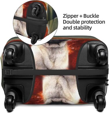 Кумедні мопси, захисний чохол для валізи Піца з песиком, міцний захист для валіз розміром 45.7 - 81.3 см, розмір XL, чорний, екстра-великий