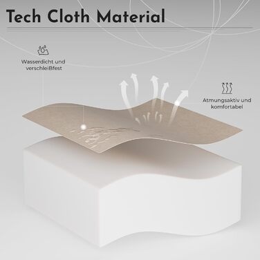 Ергономічне офісне крісло з підставкою для ніг, підголівником та поперековою опорою, регульоване крісло для керівника, вантажопідйомність до 150 кг, регульована висота, ідеально підходить для офісу та домашнього офісу, бежевий