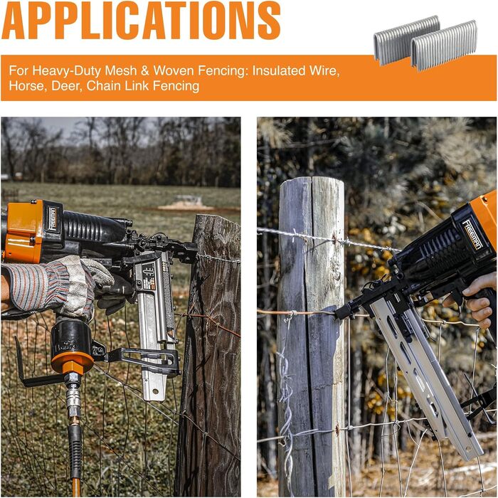 Скоби для огорожі з оцинкованої сталі Freeman FS105G1916 1-9/40,6 см, 10,5 калібру (1500 штук), FS9G2 9 калібру, 2&39