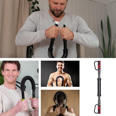 Твістер-гриф Spring Power - Тренажер з регульованим опором - Тренажер для передпліччя - Для батьків, друзів, спортсменів, гравців, ентузіастів фітнесу, початківців, квартири, домашнього спортзалу