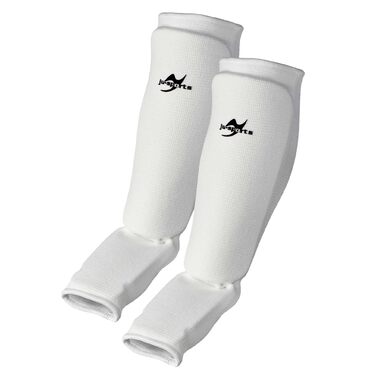 Захисні щитки для гомілок, білі, бавовняні Захисні щитки для багатьох бойових мистецтв Еластичні та пральні захисні щитки для гомілок