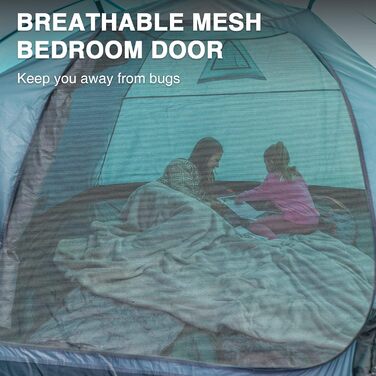 Портальний намет 3-4 особи кемпінговий водонепроникний купольний намет 4000 мм з тентом сімейний намет фестивальний намет для кемпінгу, подорожей, трекінгу, саду синього кольору