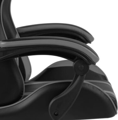 Ігрове крісло Чорно-сіре ігрове крісло зі штучної шкіри, модель 20522