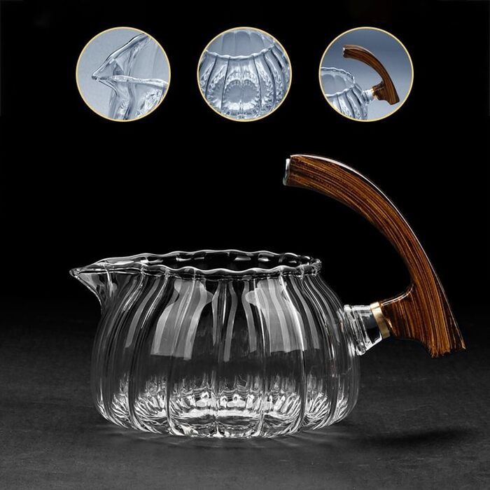 Елегантний скляний чайний набір Ледачий чайник автоматичний заварник, преміум аксесуари для дому, розкішний набір для чайної церемонії з магнітним закриттям.