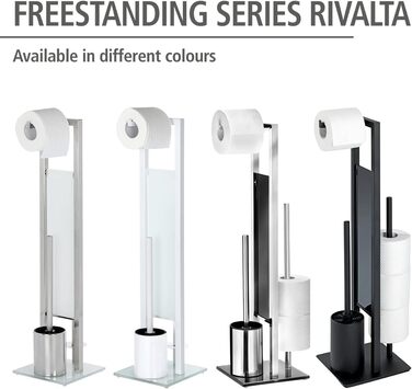 Набір для унітазу WENKO Rivalta, з вбудованим тримачем для рулону туалетного паперу та тримачем для щітки, з нержавіючої сталі без