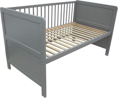 Дитяче ліжко Micoland Junior Bed Side Bed 140x70 см 3-в-1 сірого кольору