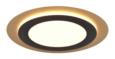 Стельовий LED-світильник Trio Leuchten Morgan 641519280, матовий чорний/золотий, метал та акрил, 46 Вт, з пультом керування, діаметр 45 см