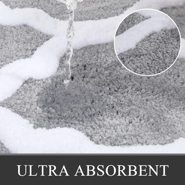 Набір килимків для ванної з мікрофібри Pauwer Набір килимків для ванної з мікрофібри 2 шт. нековзний абсорбуючий м'який килимок дл