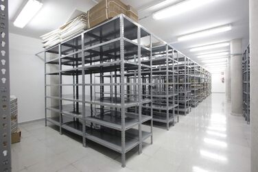 Стелаж SimonRack для важких умов експлуатації, металевий стелаж 200x100x50, підвальний стелаж, вантажопідйомність 100 кг, 5 полиць, білий - Comfort