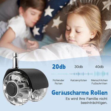 Коліщатка для офісних стільців (1000 кг) - 122 мм, плавно котячі та тихі ролики для твердої підлоги, стілець для ігрових стільців, підходить для будь-якої підлоги, без подряпин (комплект з 5 шт.) сірого кольору 11 мм