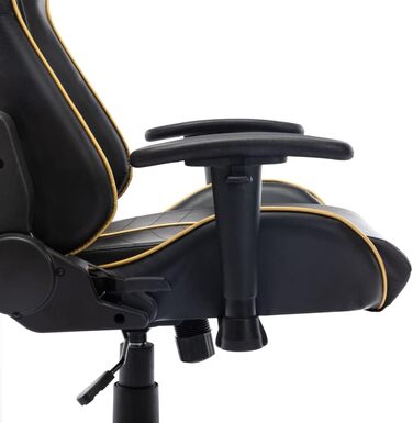 Ігрове крісло чорно-золотистого кольору зі штучної шкіри