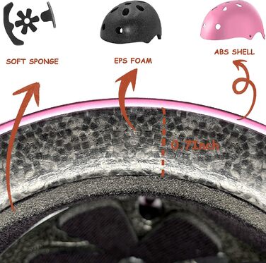 Регульований шолом для дітей та захисне спорядження наколінники налокітники налокітники на зап'ястя рожевий M (8-13 років)