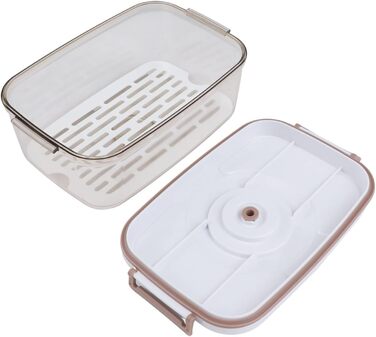 Герметична контейнер-вакууматор з кришкою, що не протікає, сумісний з вакуумним насосом для тривалого зберігання свіжості, великий об'єм (2,1 л)